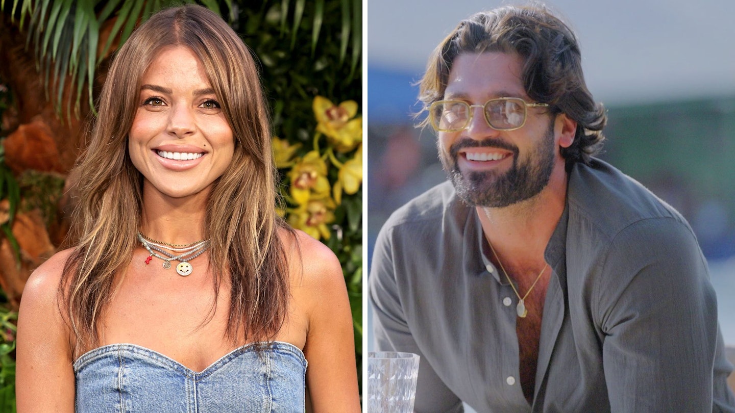 dan edgar grins at chloe lewis in a comped image